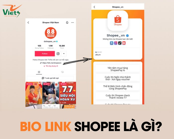cách tạo link bio shopee trên tiktok kiếm tiền - Viets Media